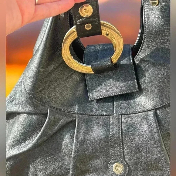 Bulgari Chandra Black Leather Tote Bag, bought new, good used condition. - Picture 4 of 14